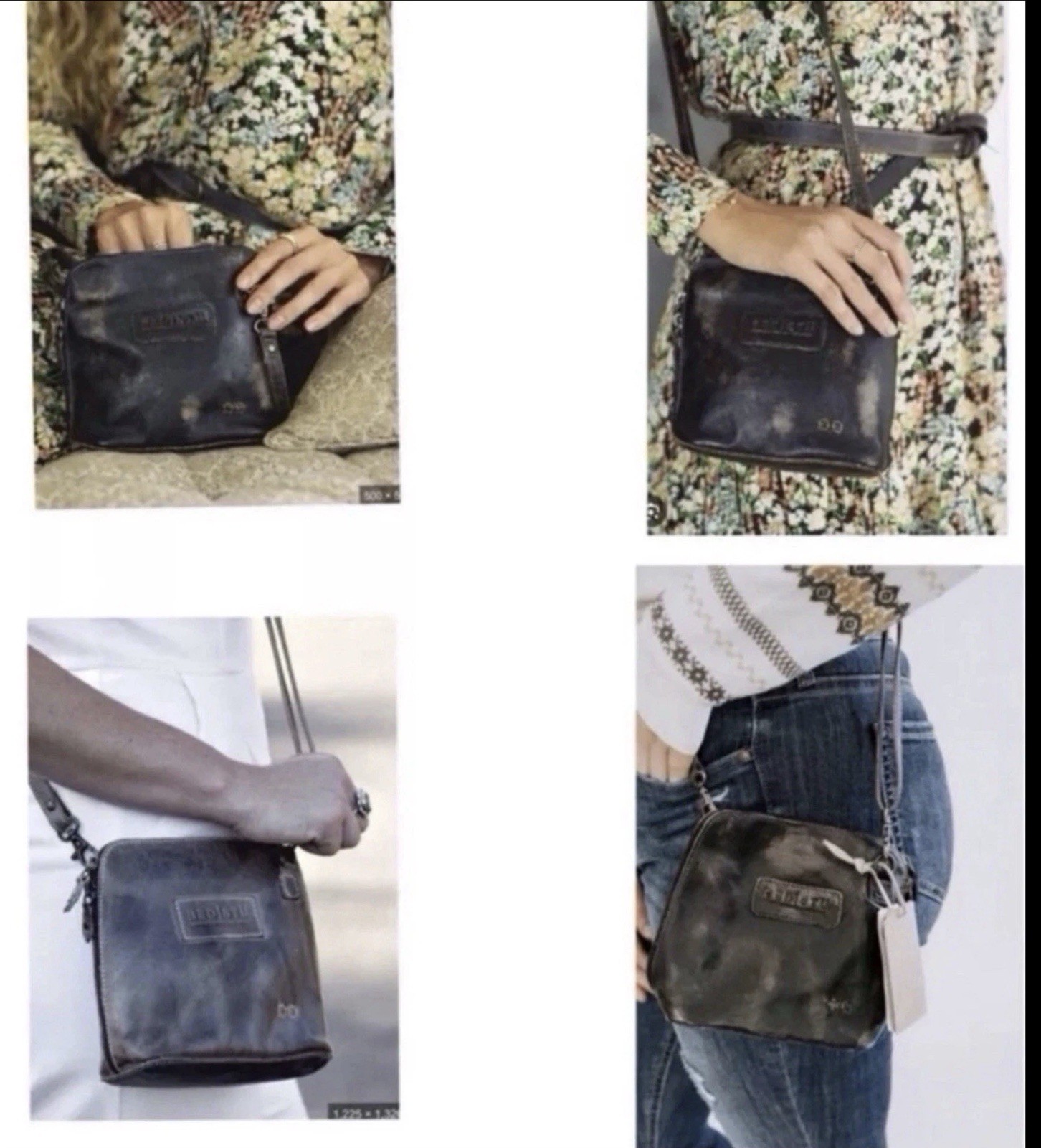 NWT Bed Stu Leather Ventura Crossbody Clutch Bag Black Hand Wash Retail $155