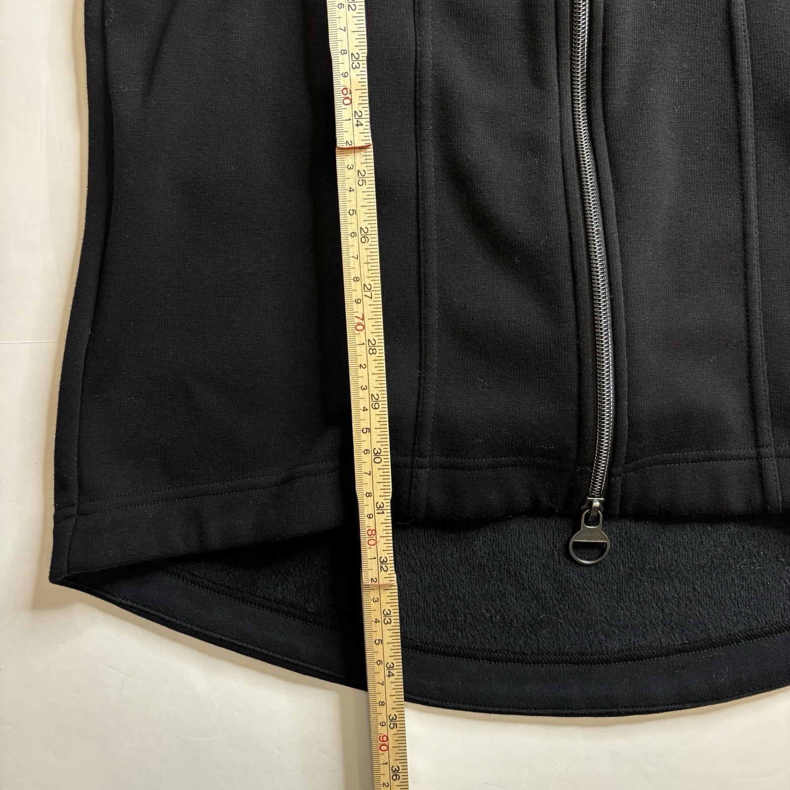 Athleta Longline Black Full Zip Hoodie Women’s Size XXS Mid Thigh Length
