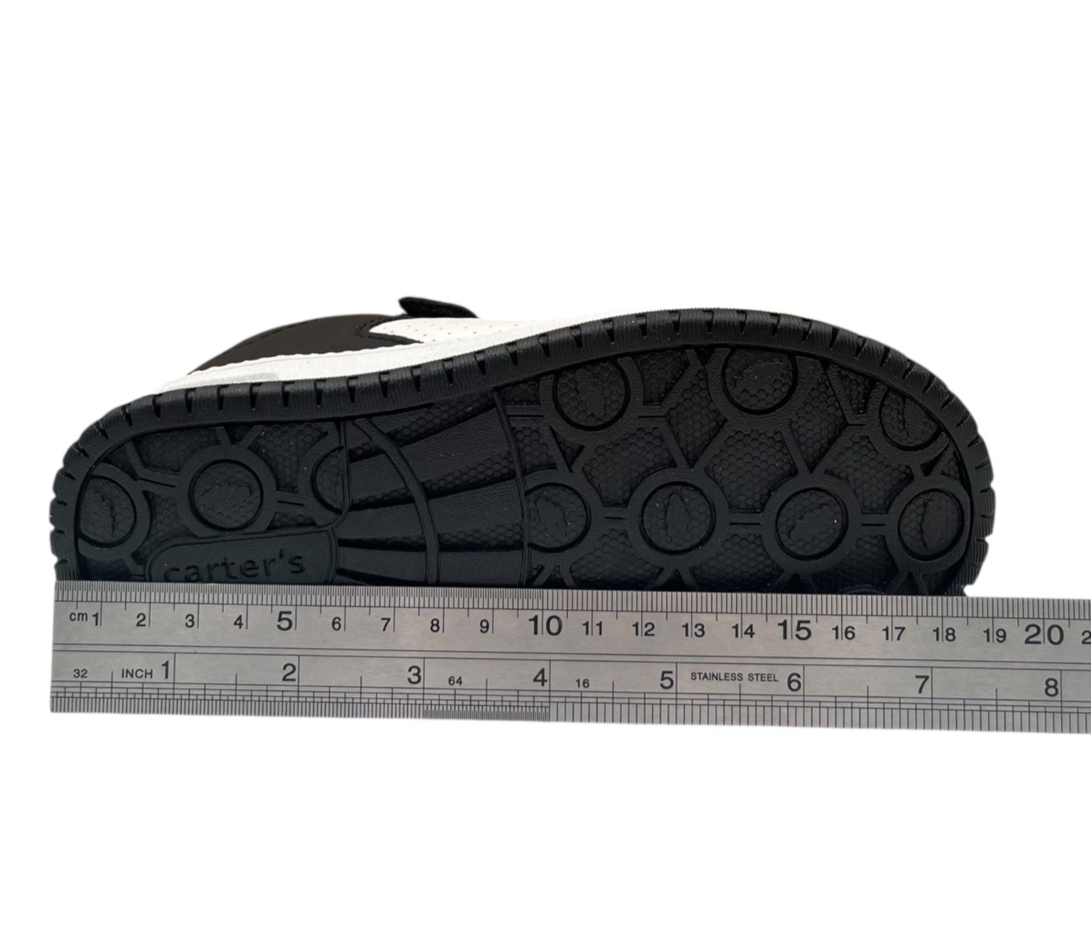 Carters Little Boys Ayngel Classic Style Slip-on Sneakers Size 11 Black White