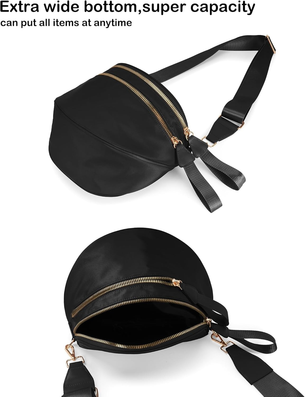 Spacious Nylon Crossbody Bag Bum Bag Handbags Wallets Purses Trendy Shoulder Bag