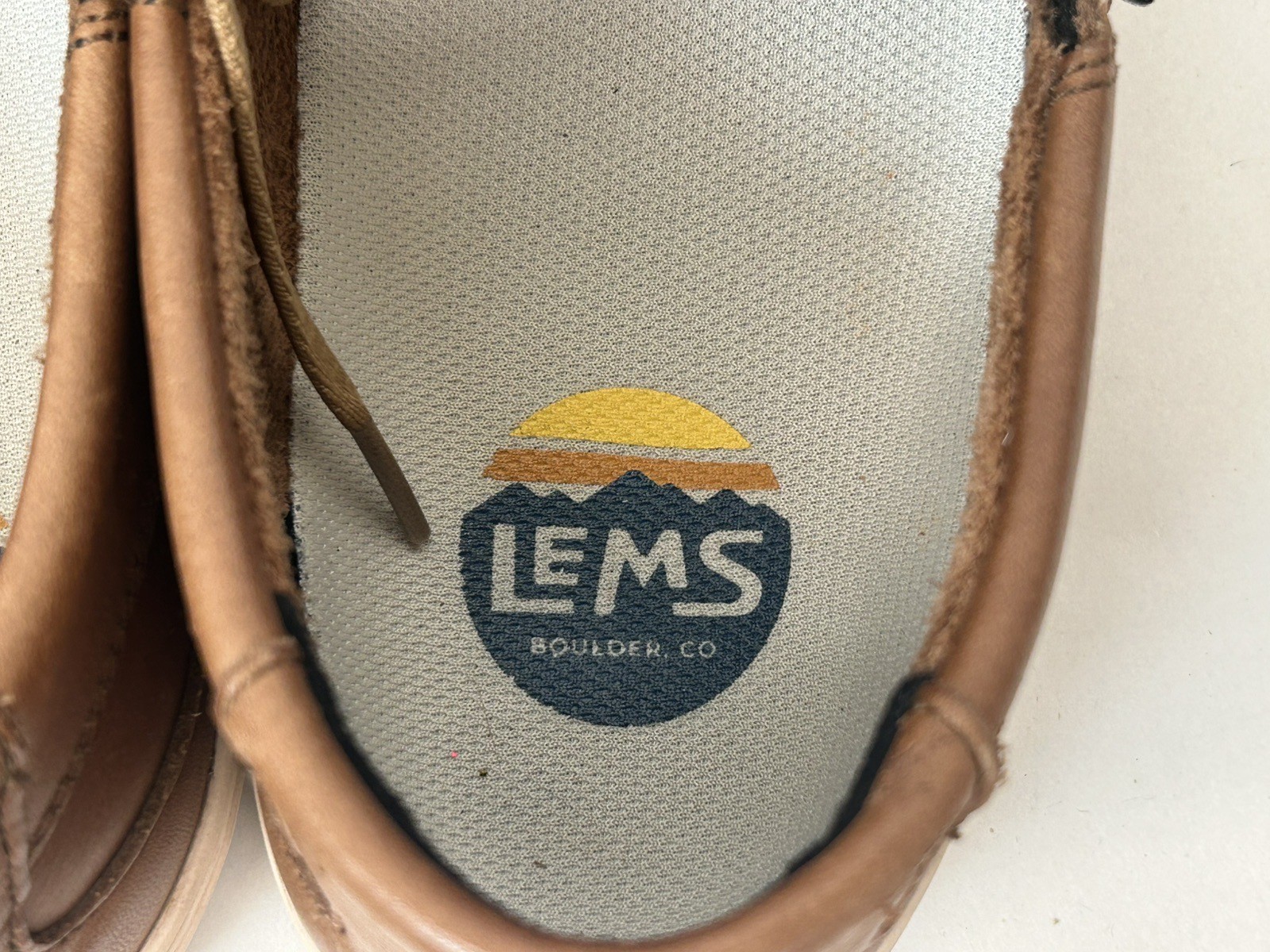 LEMS Men’s Mariner Walnut Brown Leather Zero Drop Boat Shoes EU 48 US 14