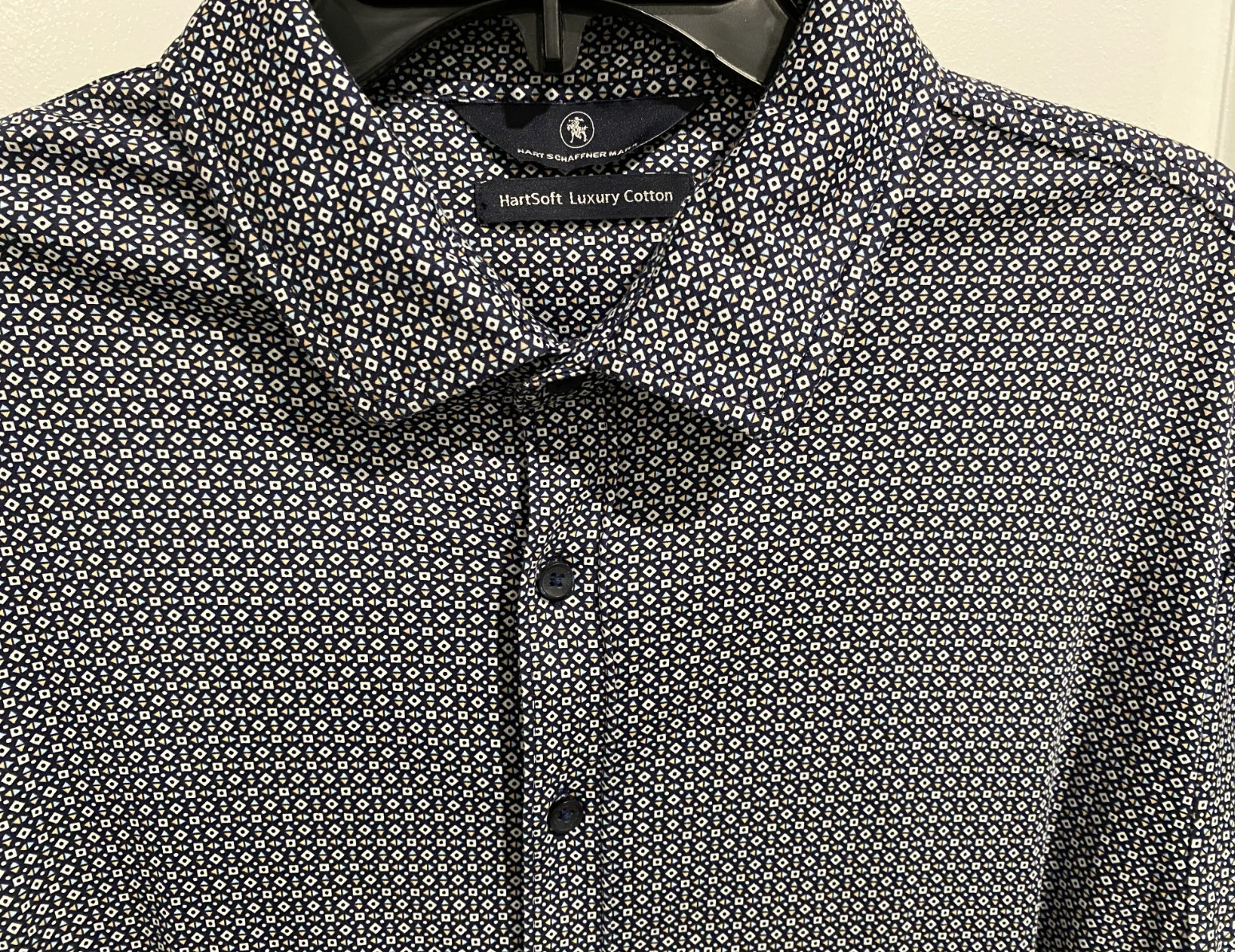 Hart Schaffner Marx short sleeve casual party cocktail shirt Size XL Geometric