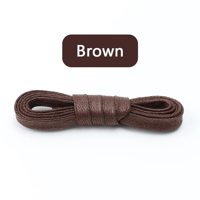 1 Pair Flat Shoelaces Waxed Cotton 0.8CM Width Waterproof Shoe Laces Unisex Boot