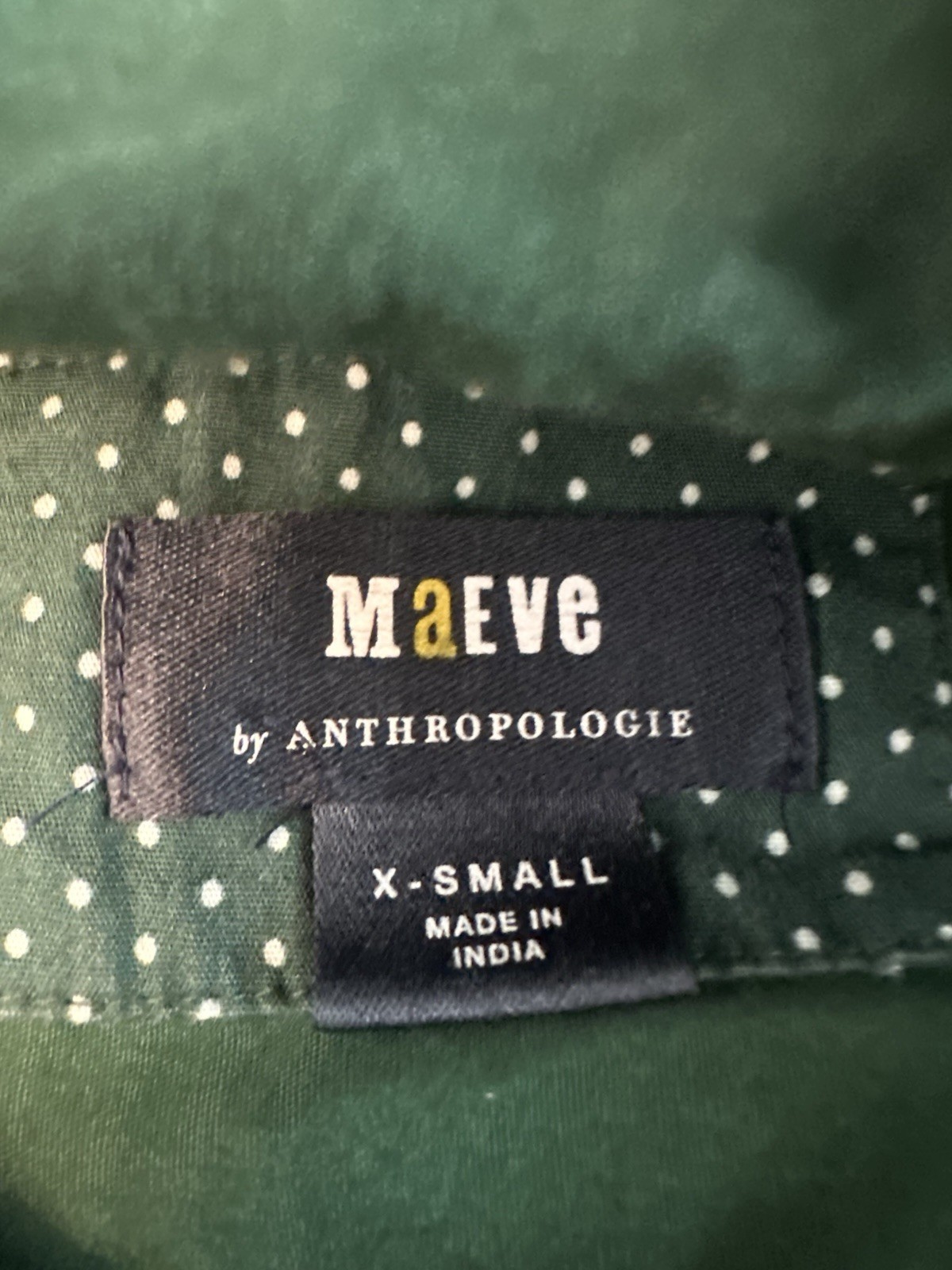 Maeve Anthropologie Shirt Womens Green Long Sleeve Button Up Loose Blouse XS