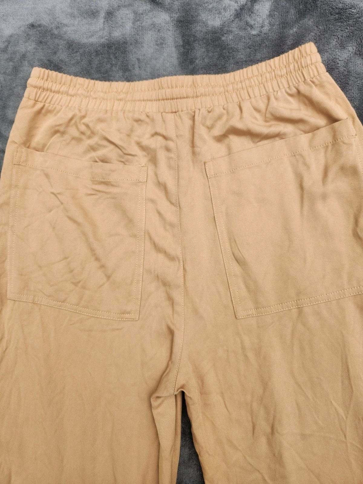 Stella Luce Womens Large Wide Leg Lounge Pants Tan Brown Drawstring NWT Elastic