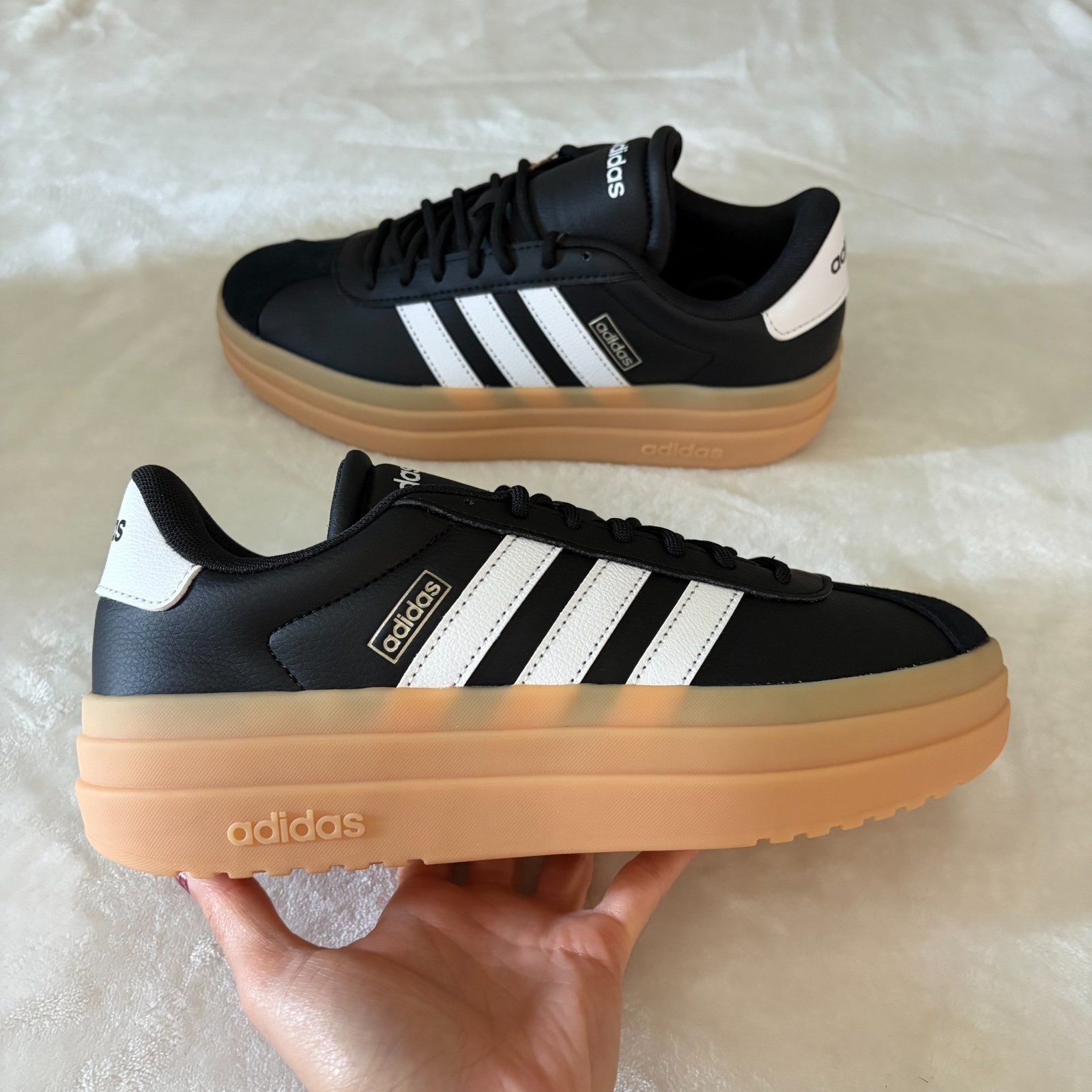 NEW Adidas Women’s VL Court Bold Casual Black White Multi sz – ih3081