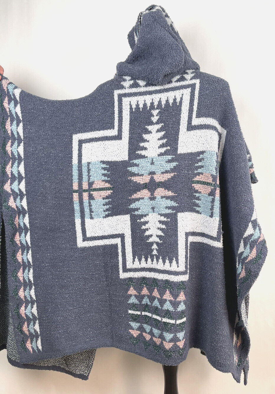 Davi & Dani Unicorn Tribe Berber Fleece Poncho Hoodie Oversized S M NWOT Soft
