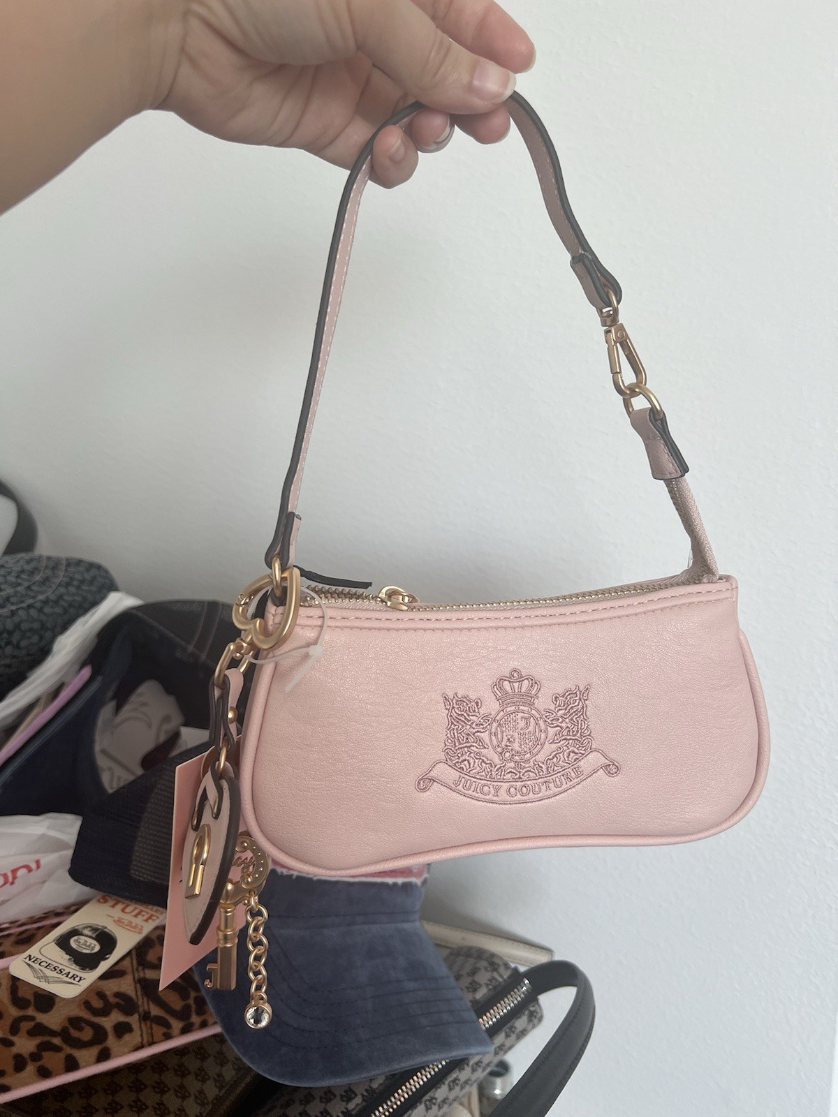 Juice Couture PINK CLAY ROYAL TO JUICY CONVERTIBLE BAGUETTE WRISTLET