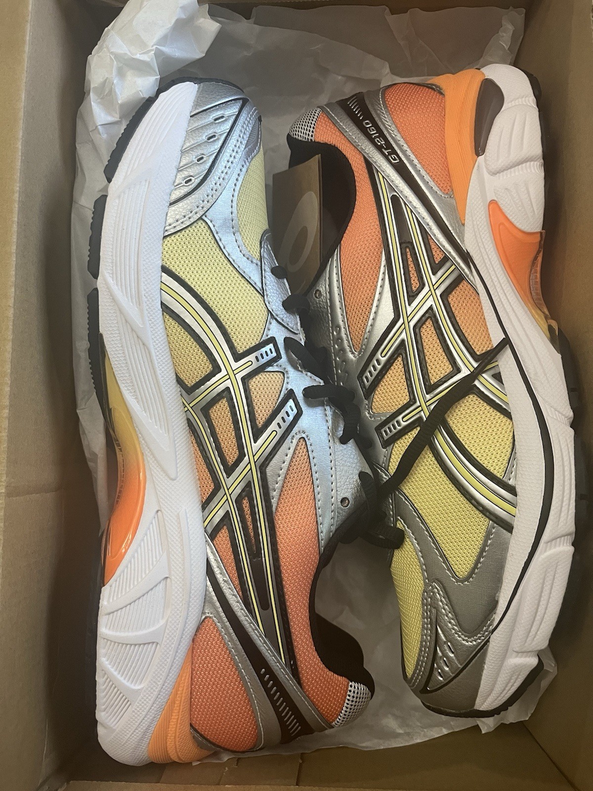 Size 10 Men 11.5 Woman- ASICS GT-2160 Orange Silver