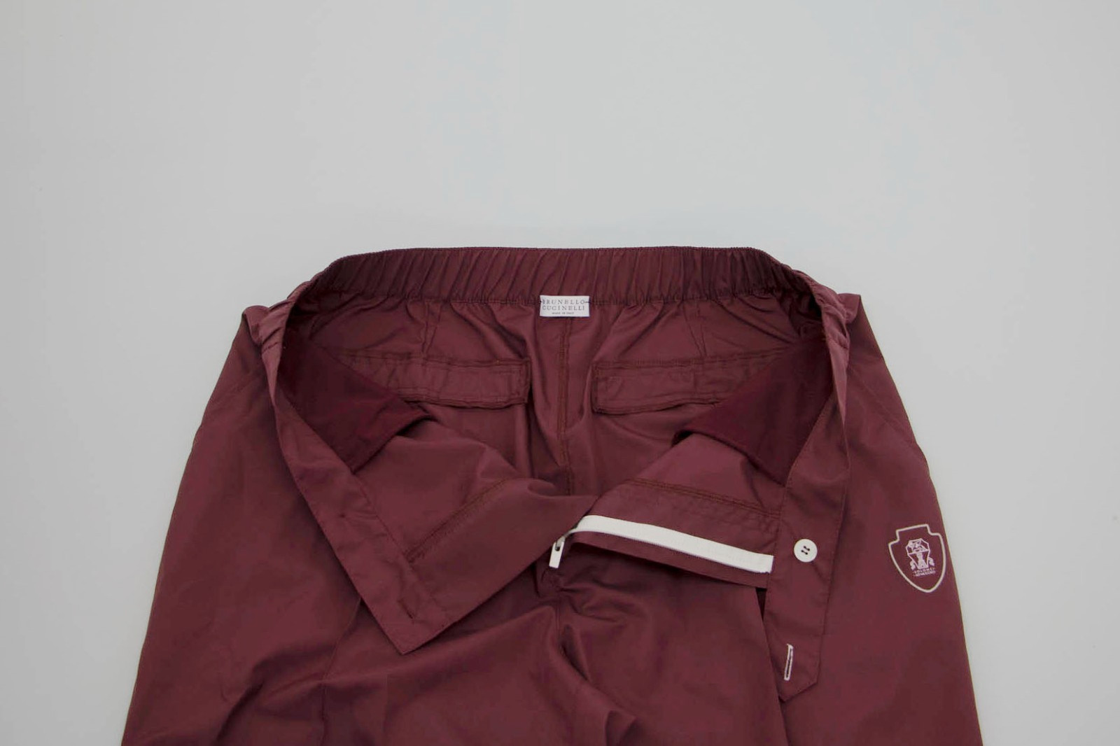 NWT $1550 Brunello Cucinelli Men Track Pants With Logo Accents + Zip Legs M A262