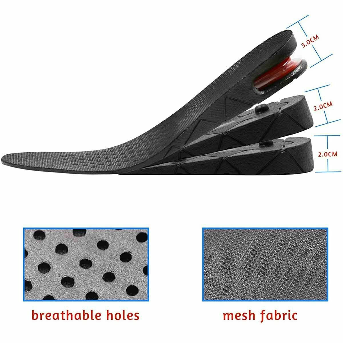 7cm 3-layer adjustable height booster insole heightening insole For Sneakers
