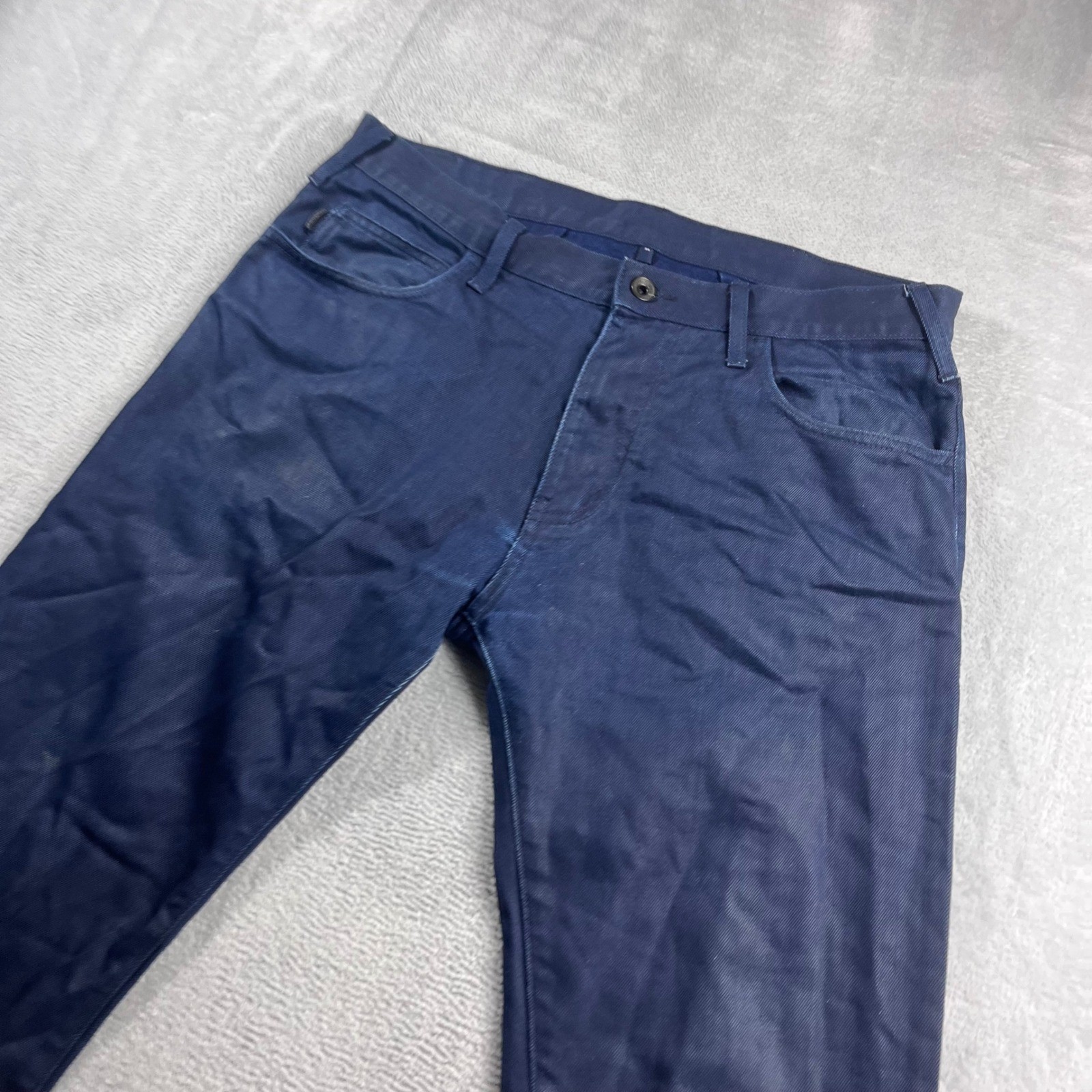 Armani Jeans J45 Slim Fit Indigo Blue Pants Mens Size 34 Designer Trousers