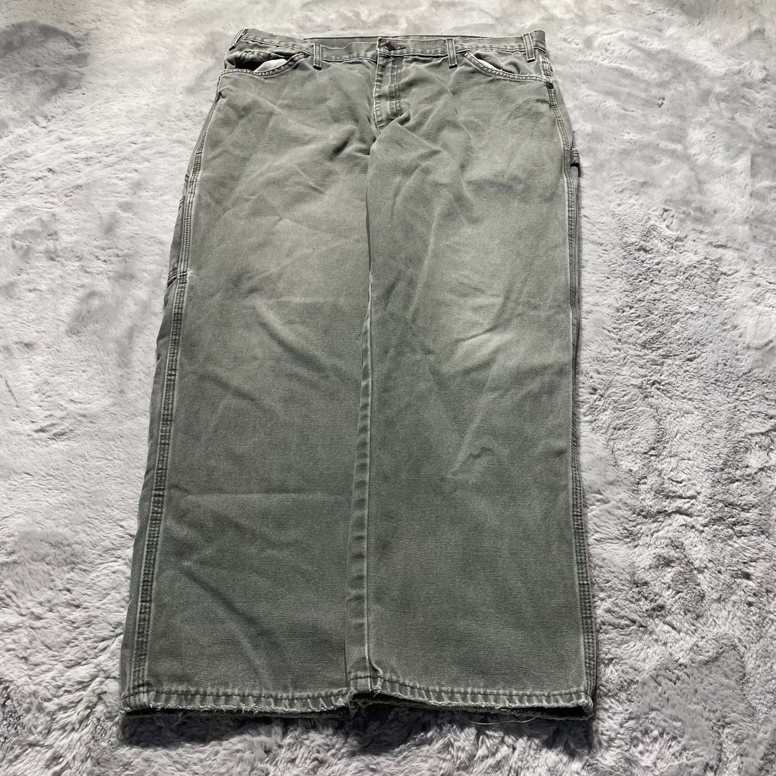 Vintage Dickies 1939RMS Relaxed Fit Faded Moss Green Rugged Duck Carpenter Pants