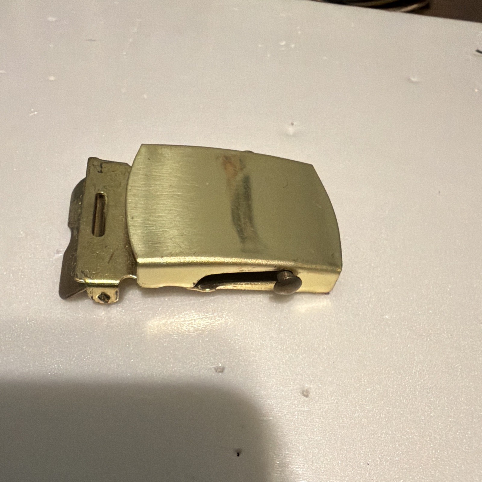 Gold Tone Solid Brass Men’s Clamp Closure Belt Buckle Classic Solid 1.5 in