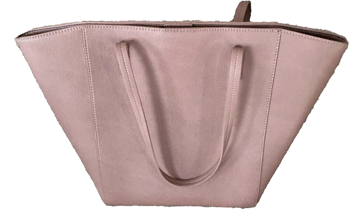Banana Republic Curved Tote Bag Savannah Clay/Mauvish Double Handle NWOT