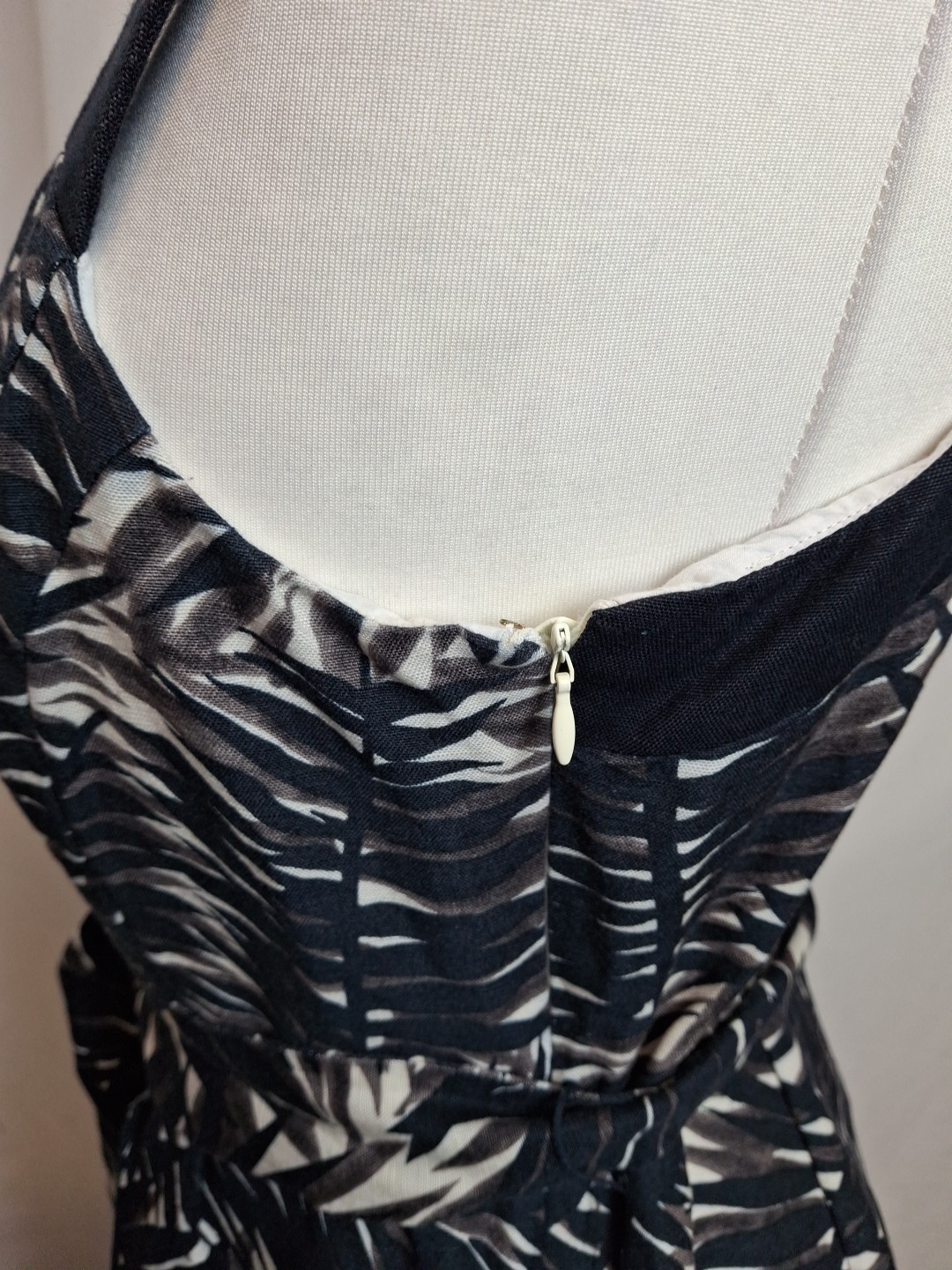Phase Eight Holiday Dress Leaf Print Blue Belted Strappy Women’s UK14 C5195