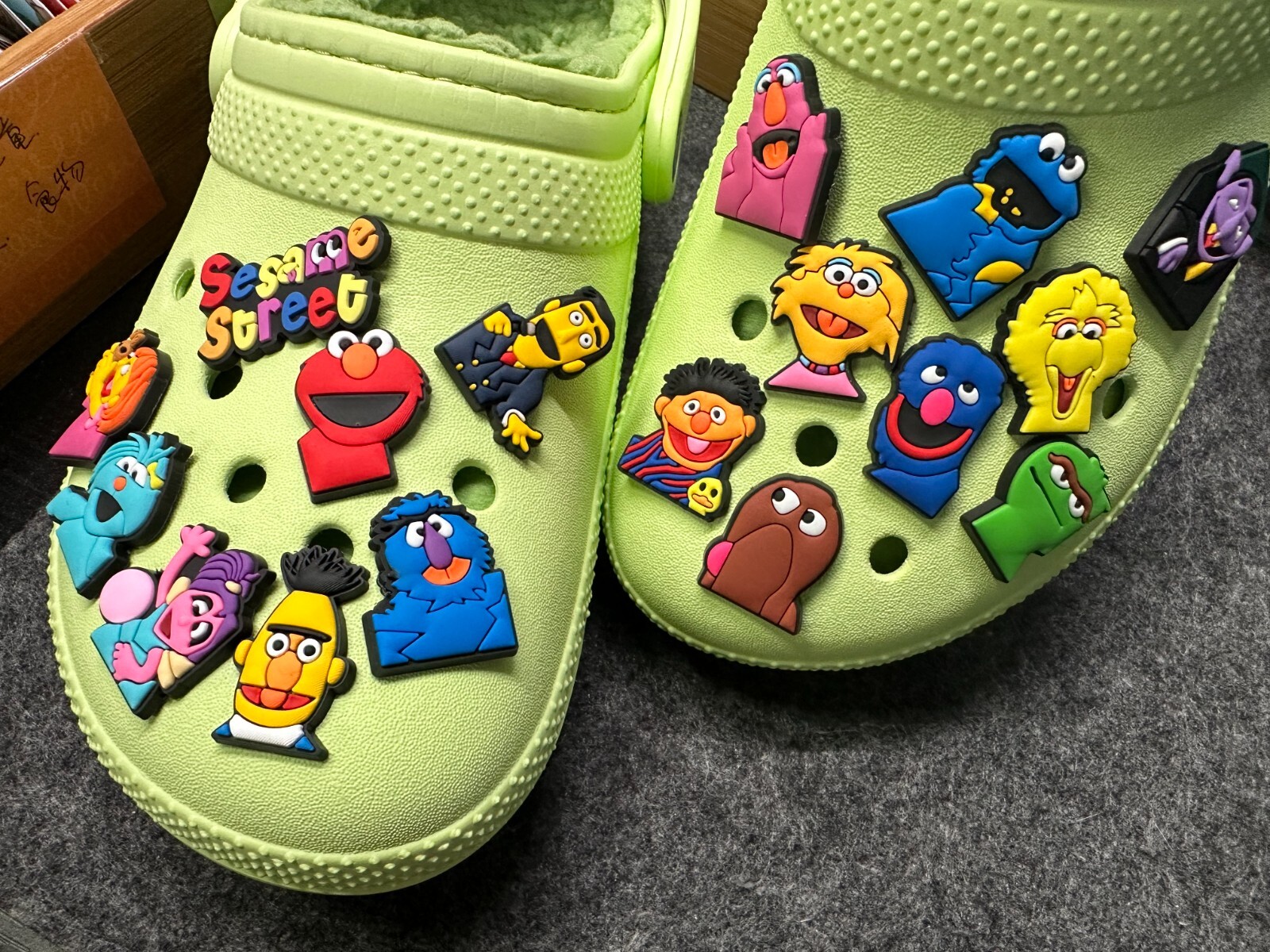 17 pcs shoe charms for croc Theme Charms sesame street Cartoon Shoe Charms