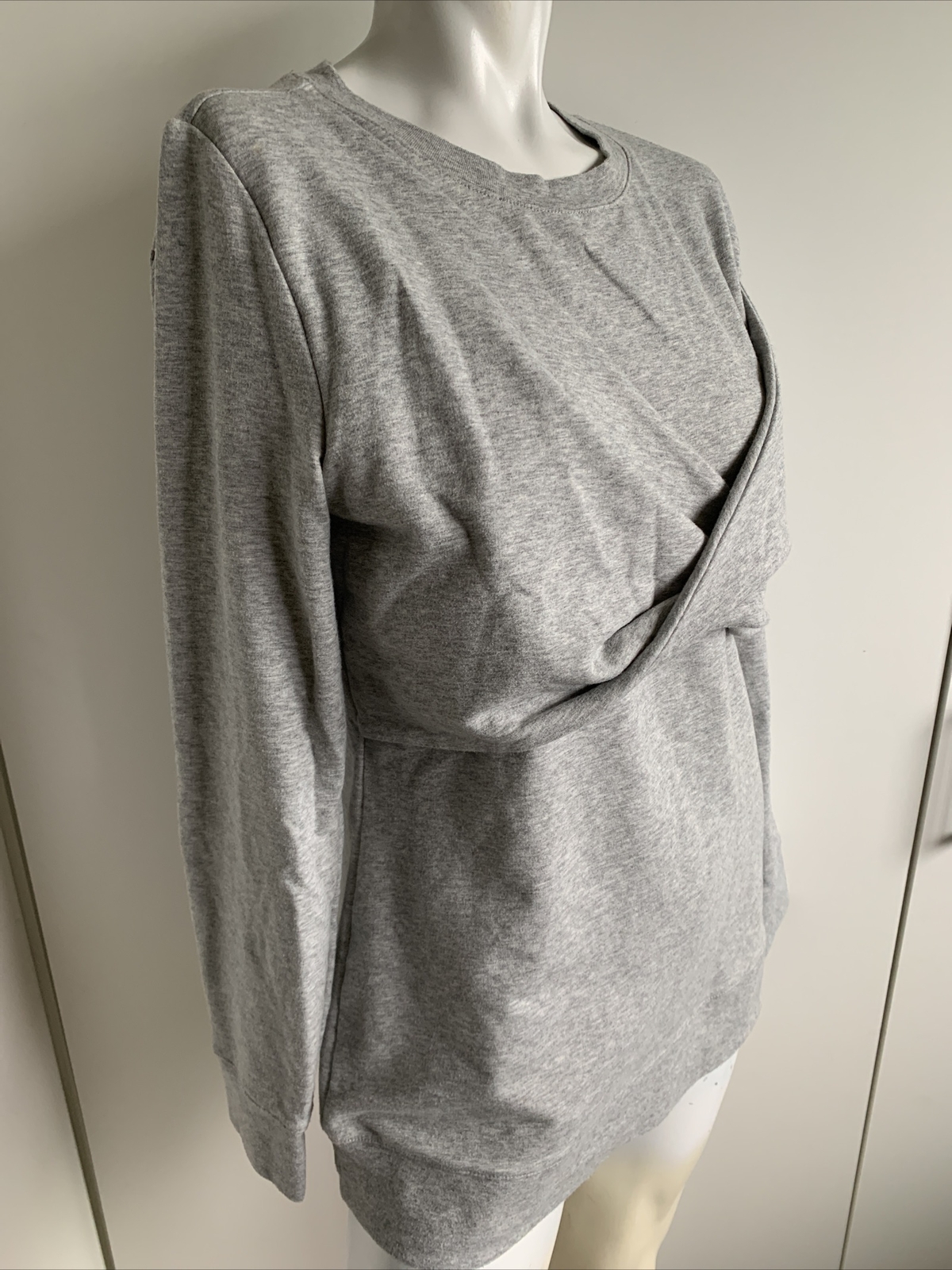Trouvé medium gray long sleeve twist sweatshirt business top pullover