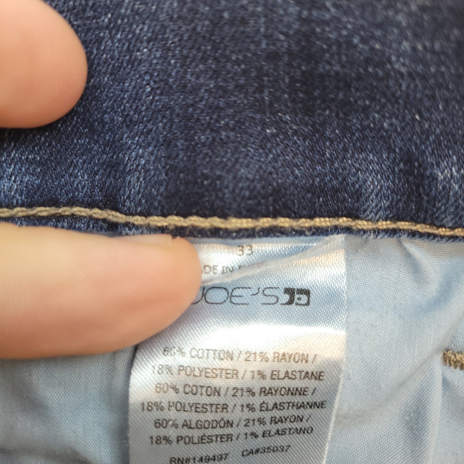 Joe’s Jeans Classic Straight Leg Mens 33×32 Blue Dark Wash Stretch Denim