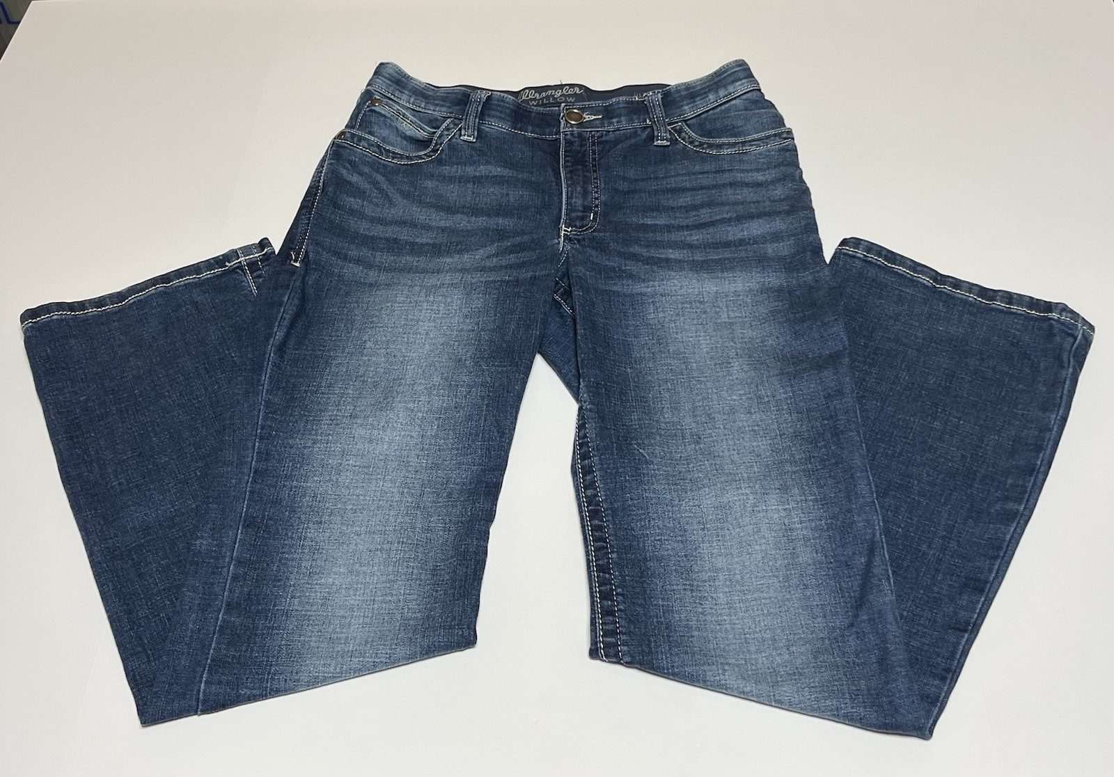Wrangler Willow Ultimate Riding Jeans Boot Cut Women 13×34 (32×33) Stretch Blue