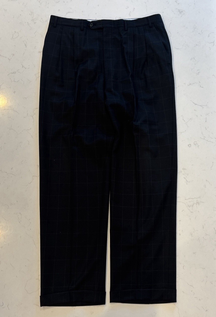 Canali Super 120s Wool Suit Italy IT 52 US 42 Black Lined