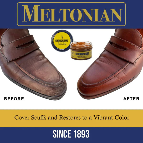 Meltonian shoe cream, 107 Red. oil based with beeswax, restors, and protects