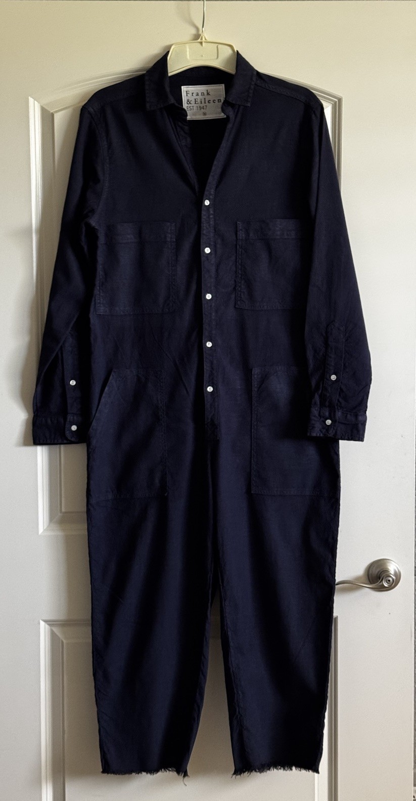 Frank & Eileen $488 Northern Ireland Italian Performance Linen Jumpsuit; M