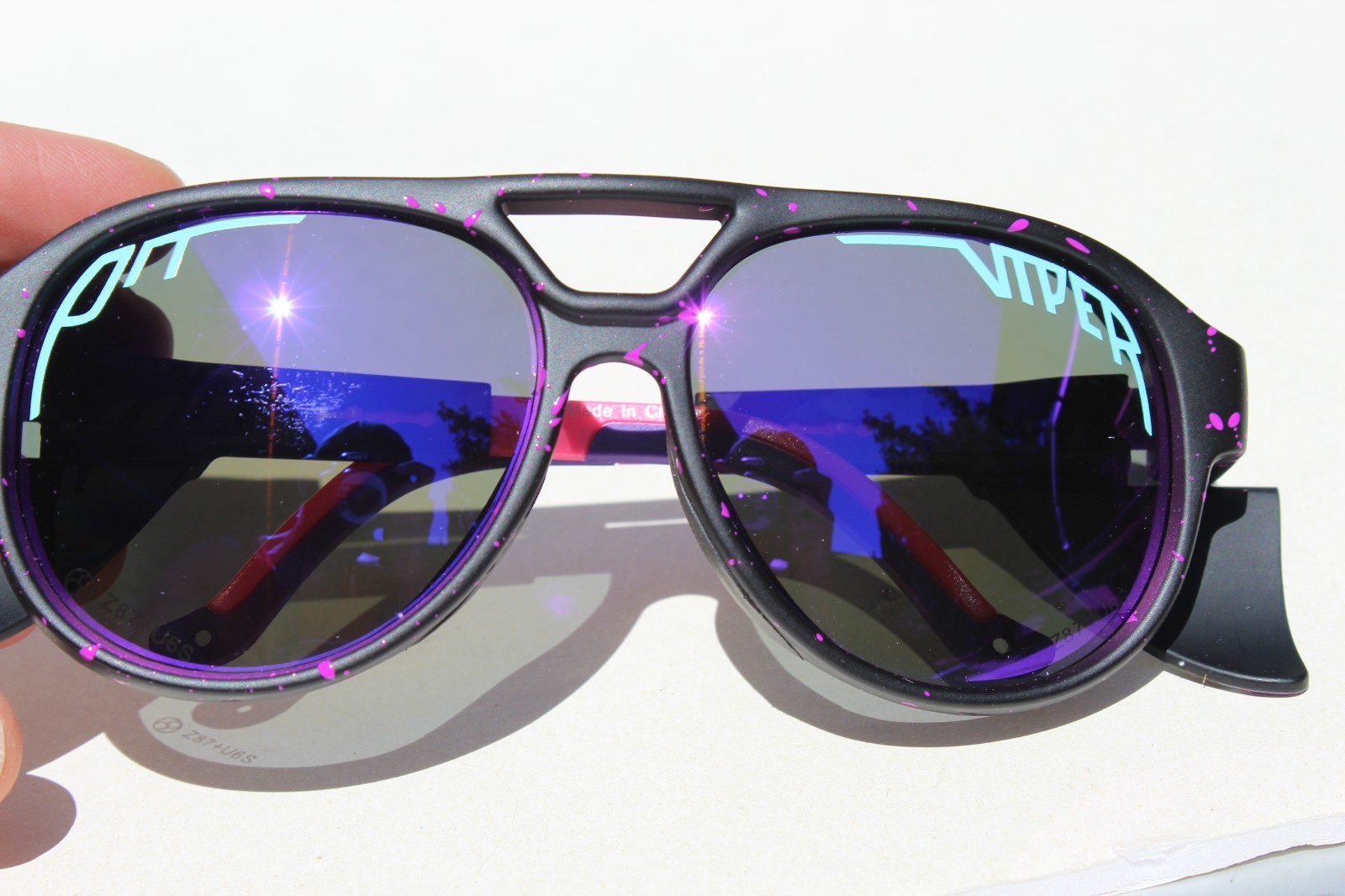 PIT VIPER The Ignition Exciters POLARIZED Sunglasses Flames/Purple SCRATCHED
