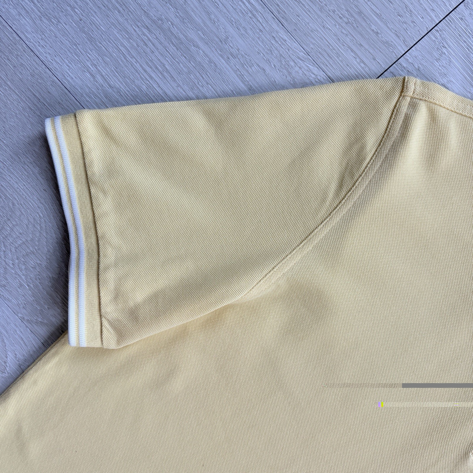 Fred Perry M3600 Short Sleeve Twin Tipped Polo Shirt Yellow Mens Size 2XL XXL