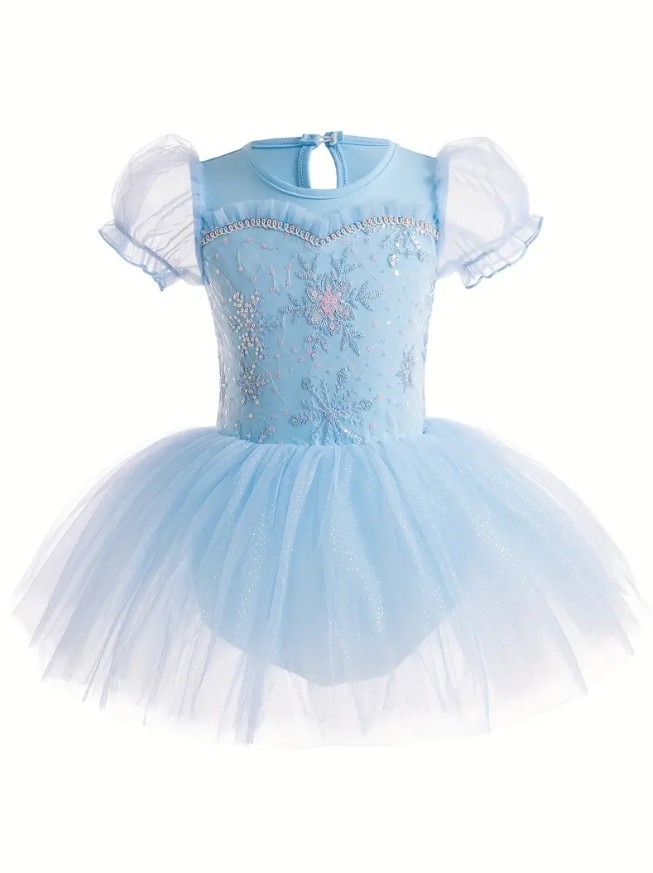 NEW Princess Elsa Frozen Tutu Romper Leotard Dress Girls Costume