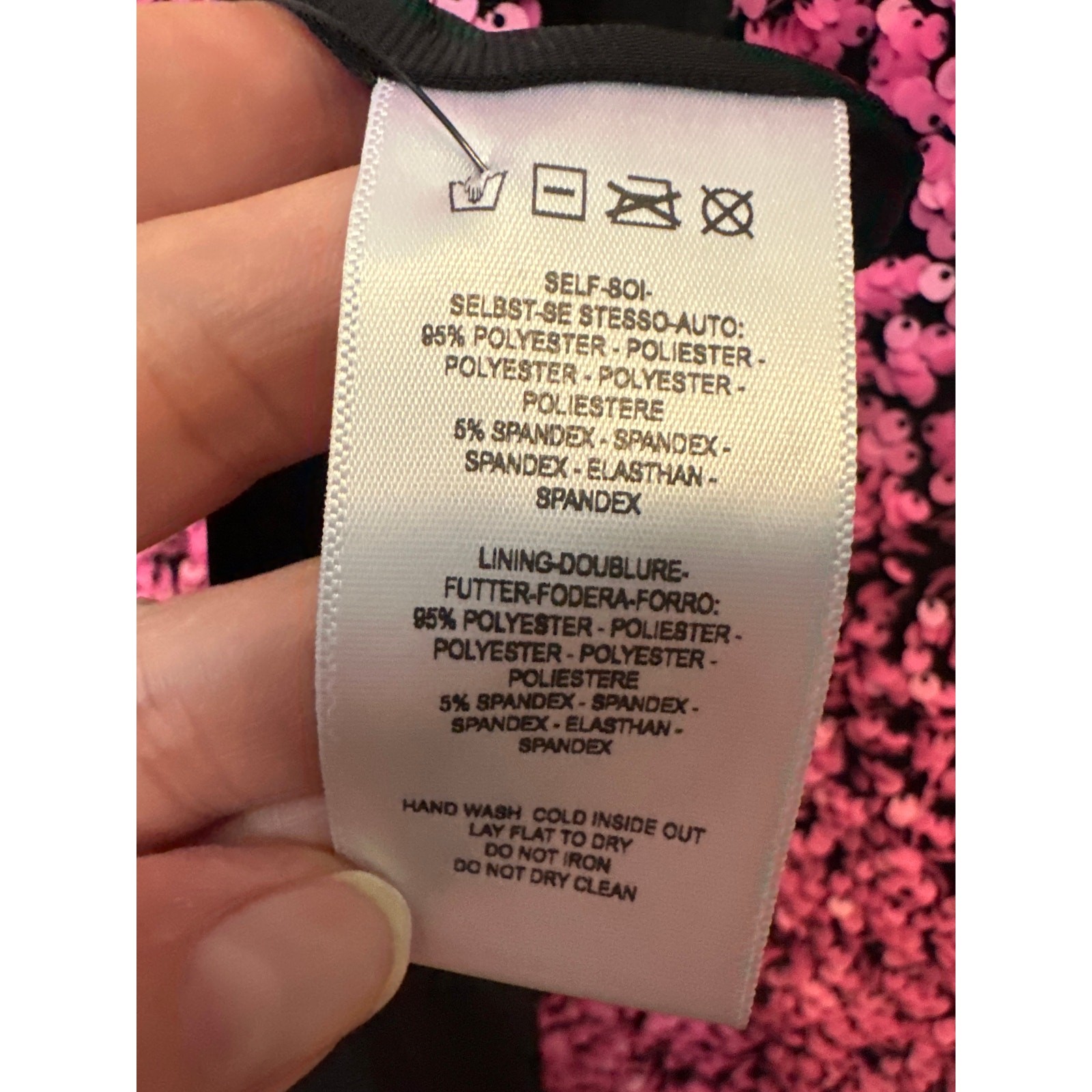Helsi The Jaime Sequin Column Gown Pink/Black Size S NWT