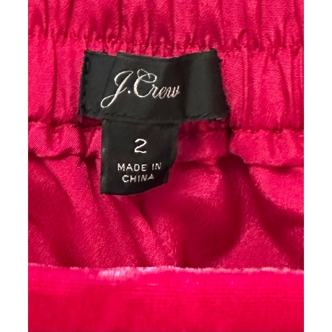 J. Crew Pull-on Peyton Pant in Velvet Fuchsia Pink AB650 Size 2