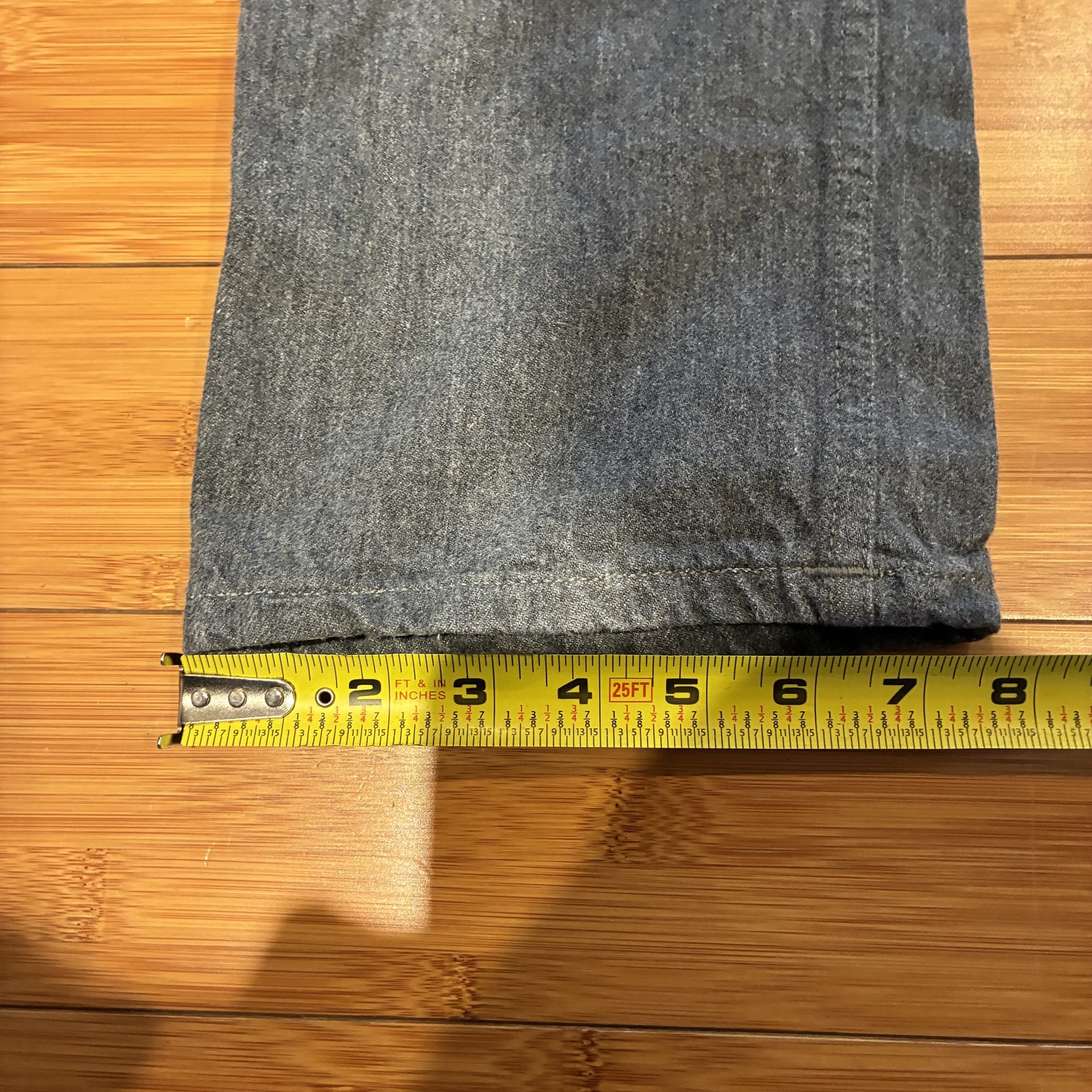Gustin California Straight Raw Men’s Grey Jeans 31×32 Selvedge Denim
