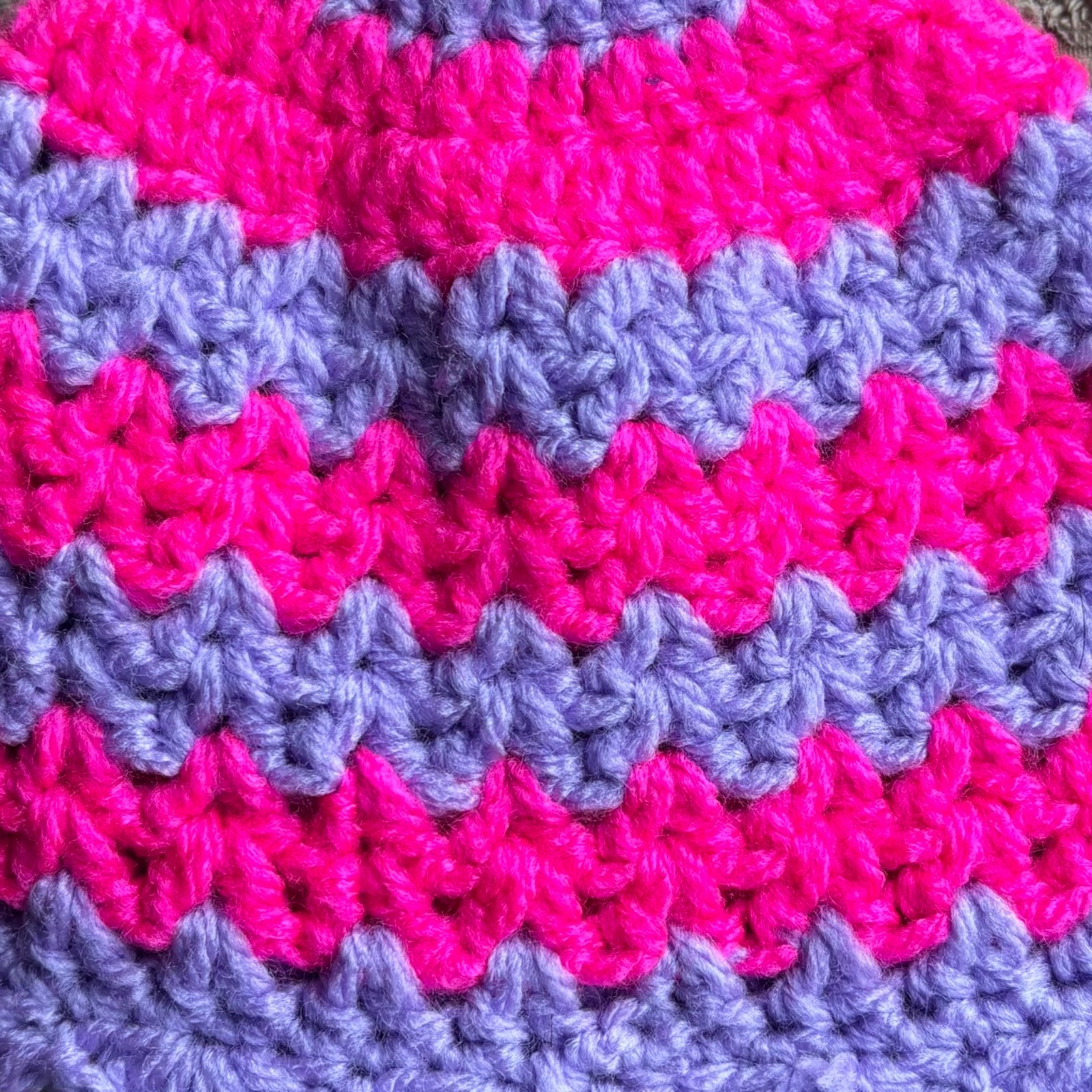 Handmade Crochet Newborn Baby Hat Beanie Purple Striped Boho Retro Cute Summer