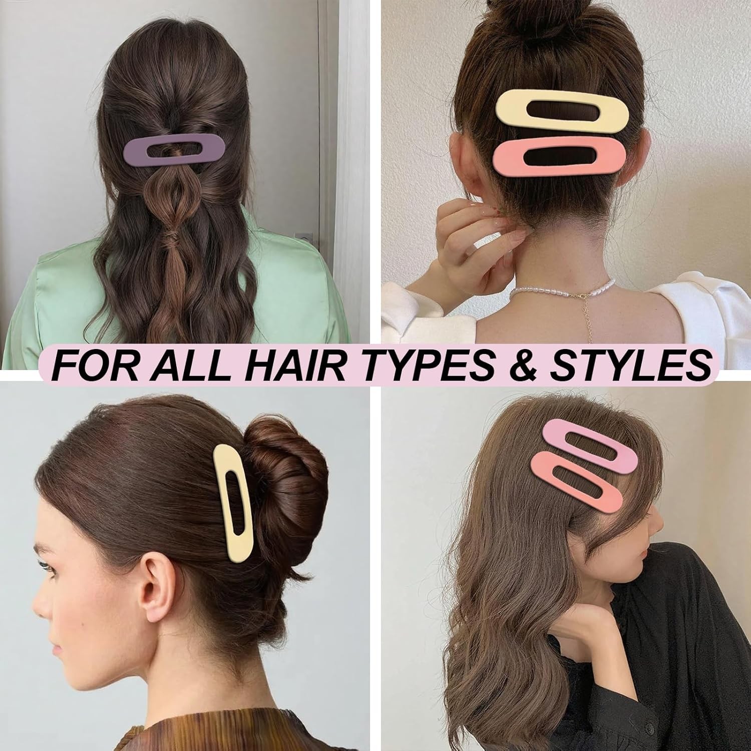 10pc Random Flat Hair Clips French Large Flat Claw Clip for Thick Thin Hair