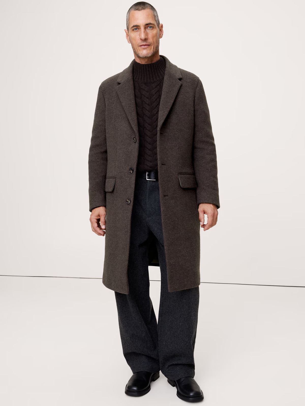 Banana Republic Medium Red Maroon Top Coat Melton Wool Mario Bellucci