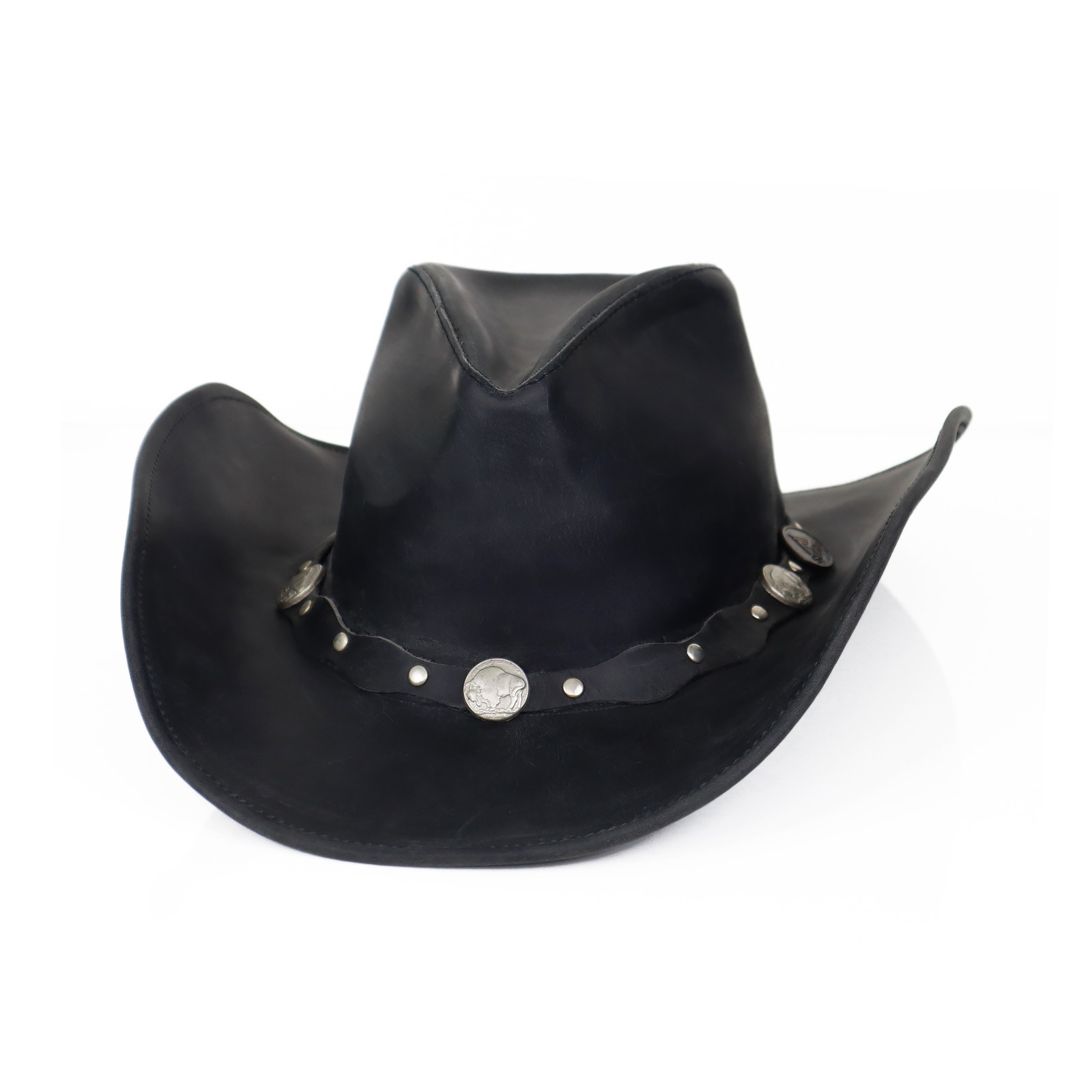 Stellman Brown Western Vintage Genuine Real Leather Cowboy Hat for Men and Women