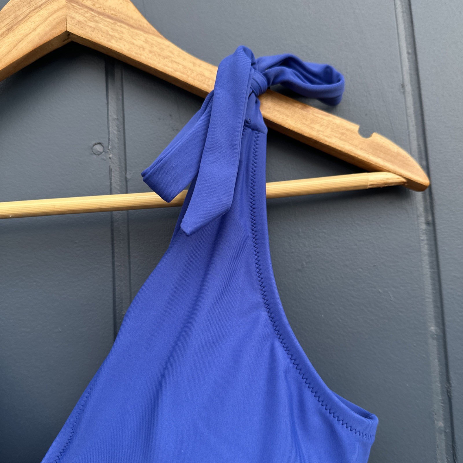 J.Crew Brilliant Blue Dual Tie-Shoulder One Piece Bathing Swimsuit Large L SP24