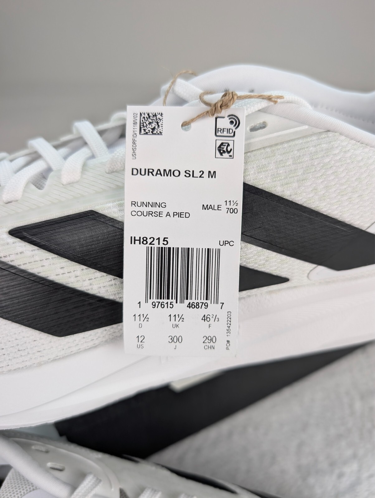 Adidas Duramo SL2 Running Sneakers Mens sz 12 White Black Halo Silver NIB.