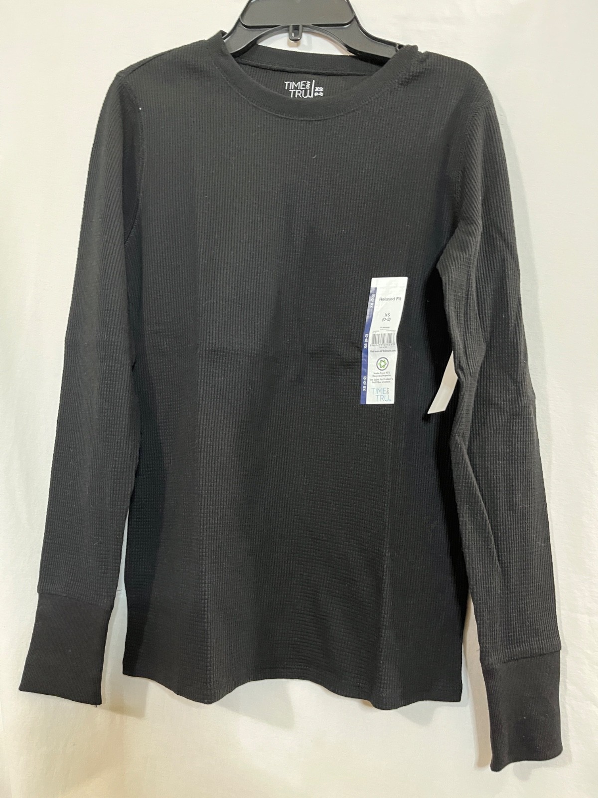 Time and Tru Women’s Thermal Tee Long Sleeves Many sizes Black New