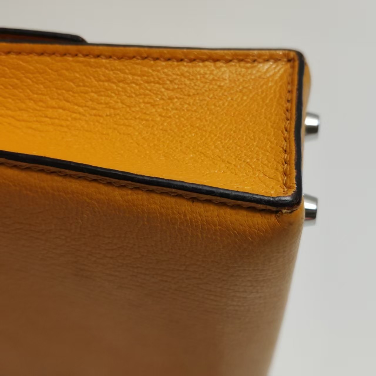 Hermes Verrou Mini 17 Chevre Mysore Soleil 9H Yellow Silver Hardware PHW Auth