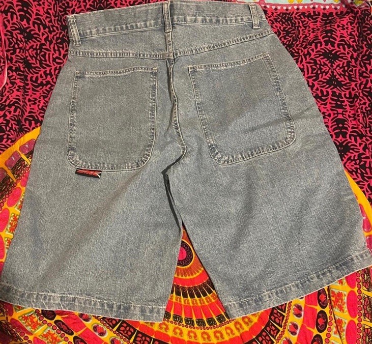 JNCO Vintage 90’s Skunk Side Stripes Baggy Deep Pocket Jorts Jean Shorts Size 36