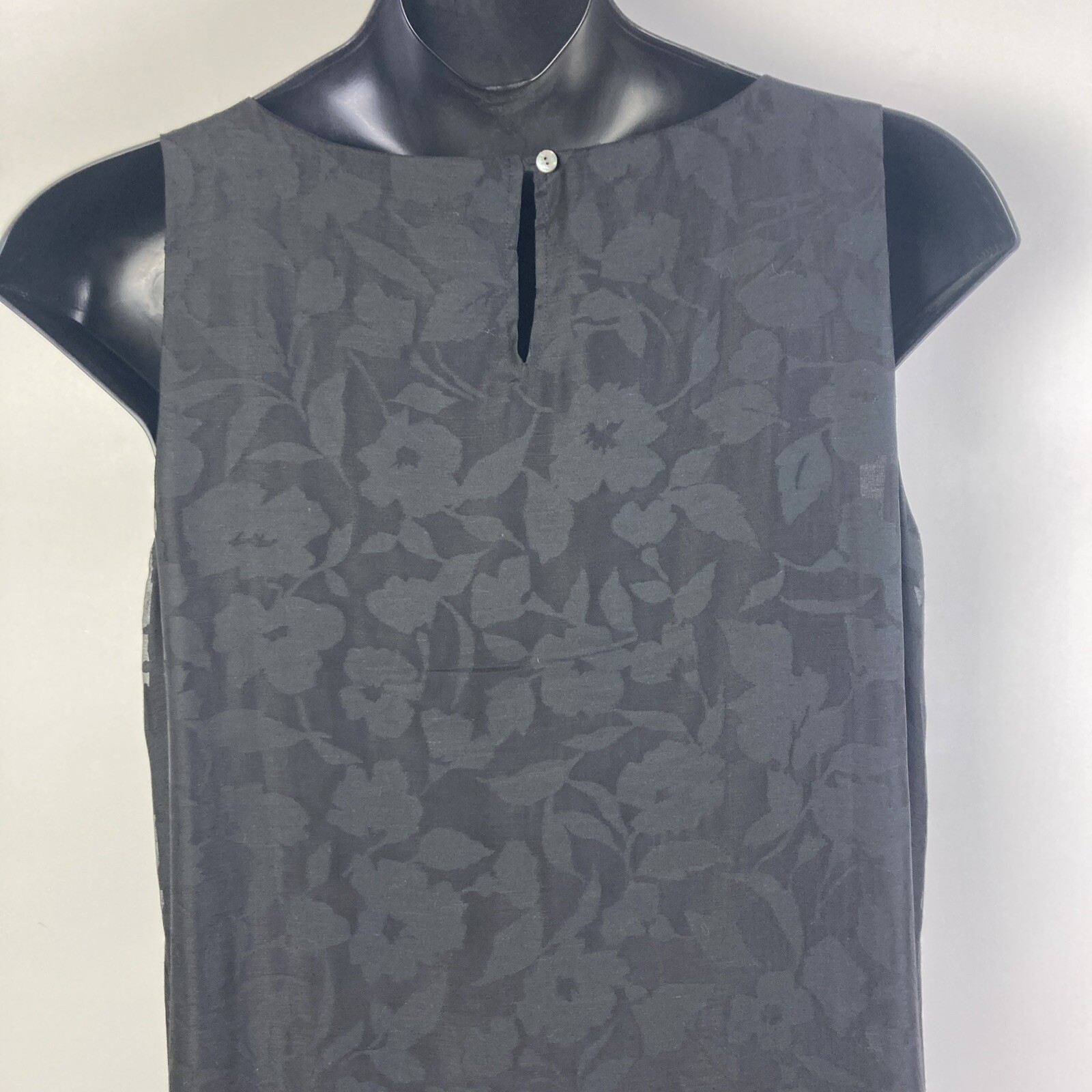 J Jill Dress XL maxi shift floral black on black burnout cocktail sleeveless