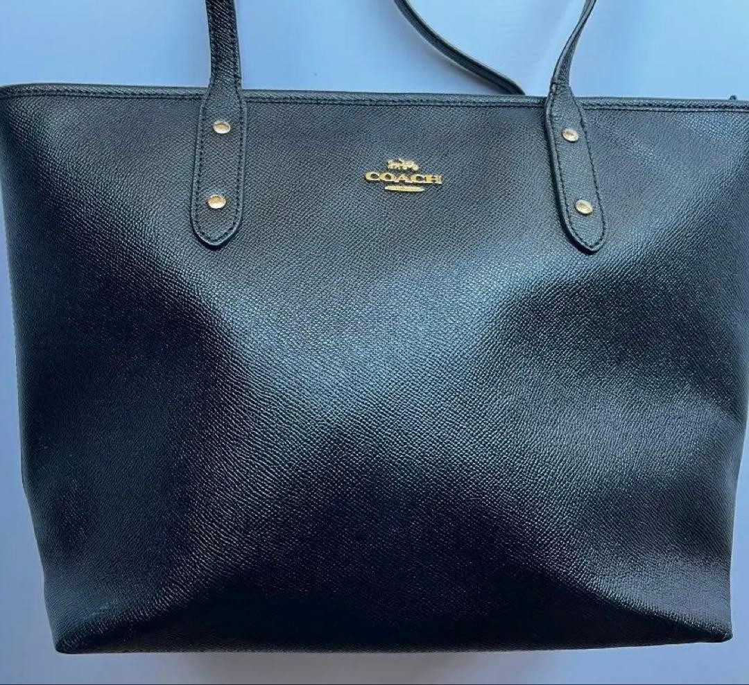 Coach F58846 Black Crossgrain Leather City Zip Tote W29×H26×D14cm A4 storage