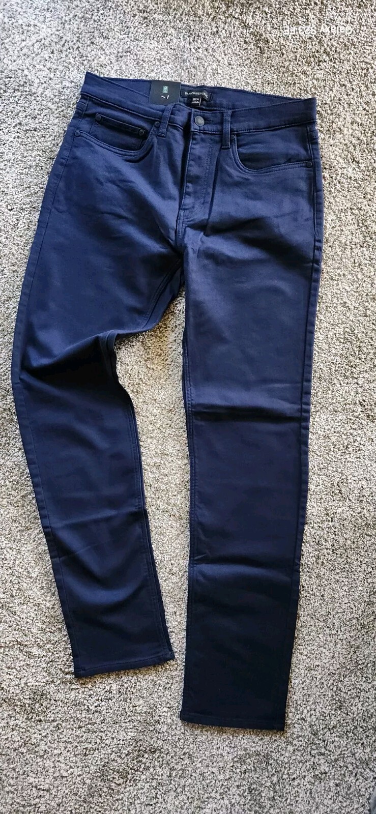 NWT Mens Banana Republic 5 Pocket Slim 98% Cotton BLUE BLACK TAN 30-40”