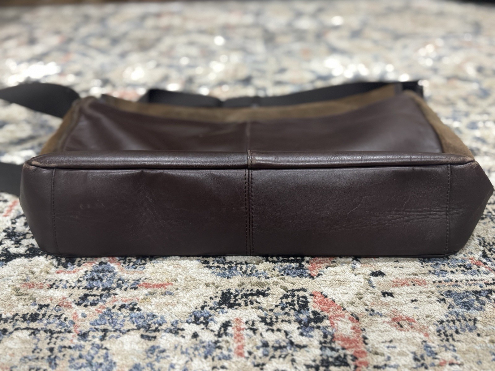 Coach Camden Brown Leather Suede Messenger Laptop Satchel Bag D1461-F71345