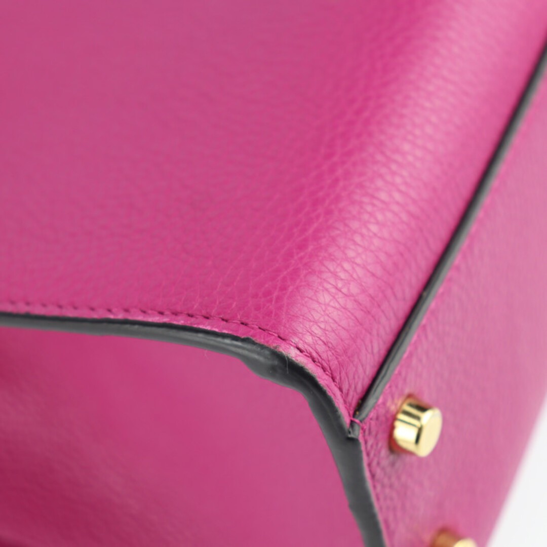 Versace VIRTUS 2WAY Shoulder Handbag 1005960 Leather Magenta W:9.1 × H:7.9 in.