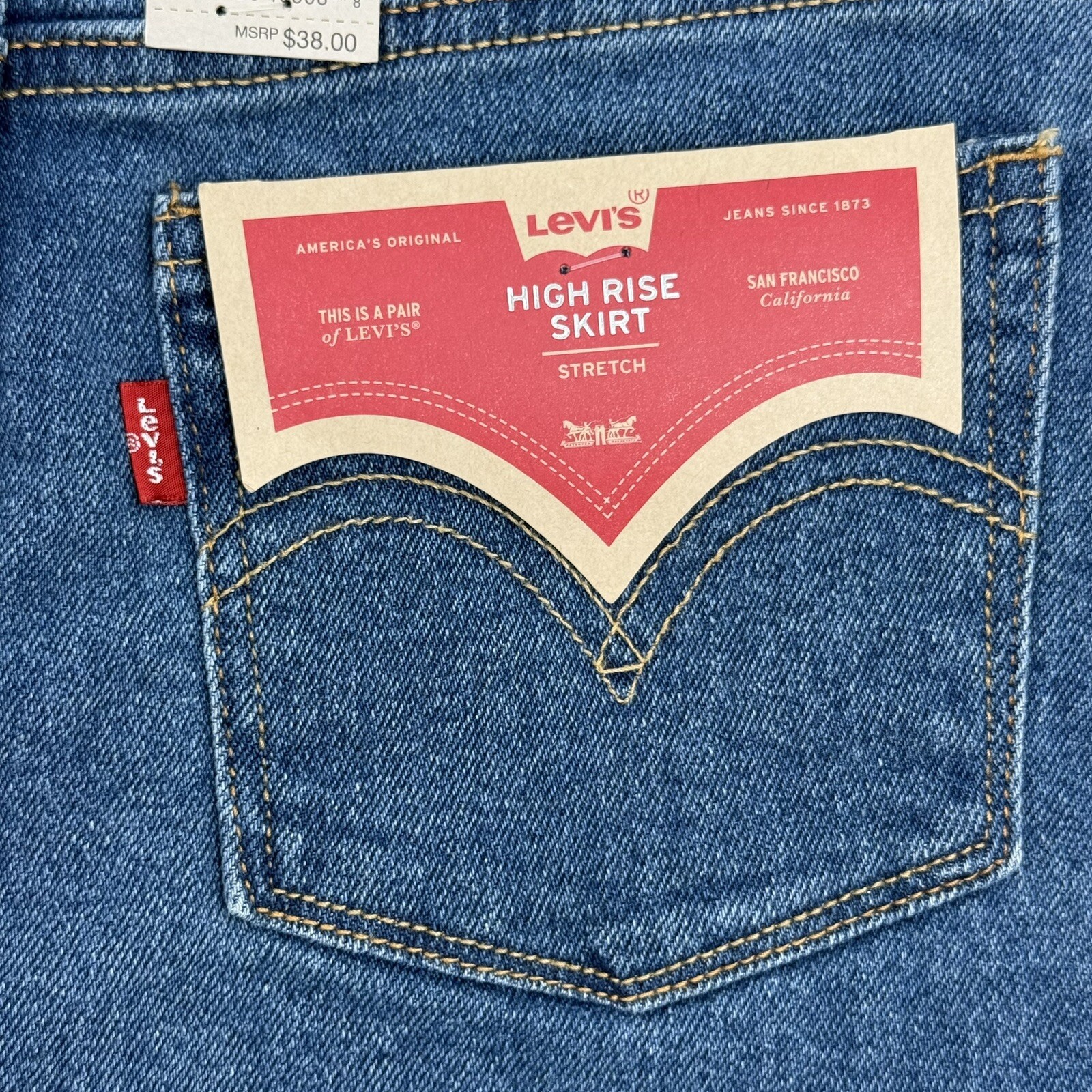 Levi’s Girls Size 10 High Rise Denim Skirt Coastal Cowgirl Festival Classic NEW