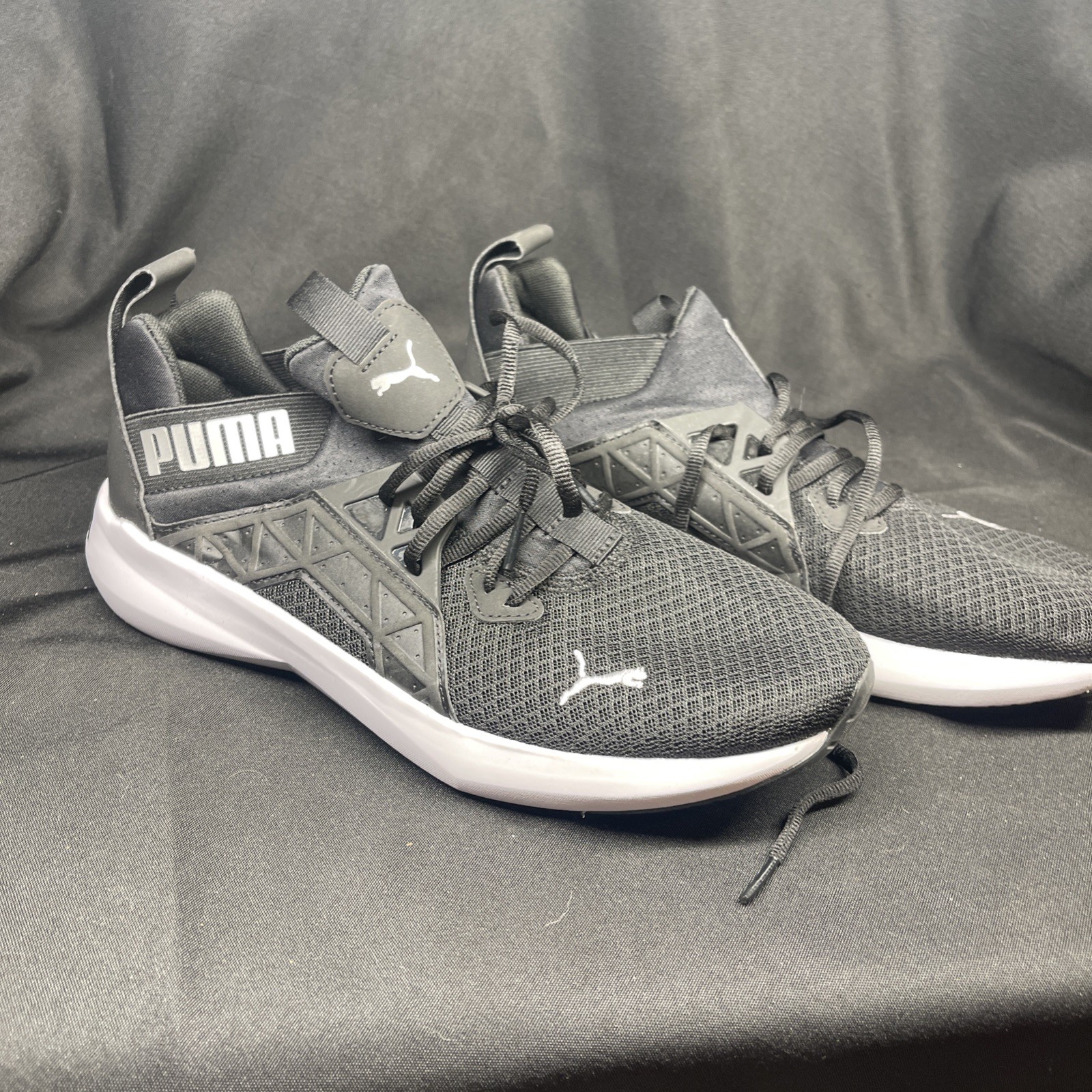 Puma Womens Softride Enzo NXT 195235-01 Black Lace Up Running Shoes Size 8.5