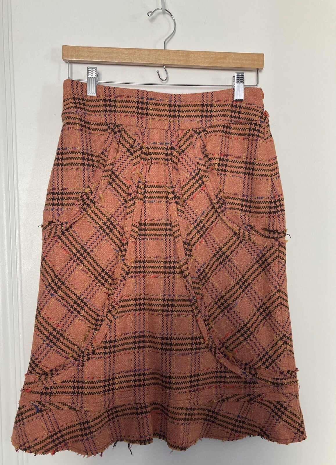 Anthropologie Elevenses Size 0 Wool-Blend Plaid Skirt NWT